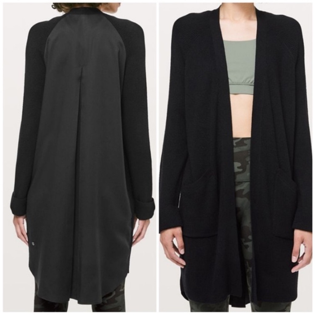 Lululemon Black Wrap Sweater Cardigan Cashu & Tencel | Size 2 (Fits Oversized)